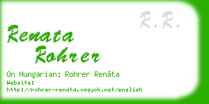 renata rohrer business card